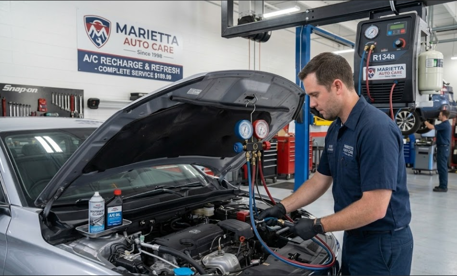 A/C System Freon Recharge & Evaporator Refresh